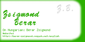 zsigmond berar business card